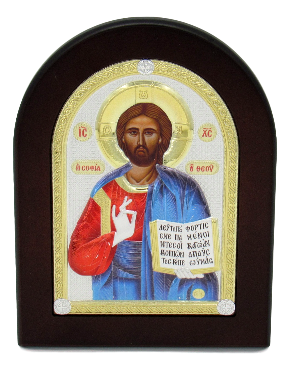 Icon of blessing Jesus, Silver plated, Available in different sizes.