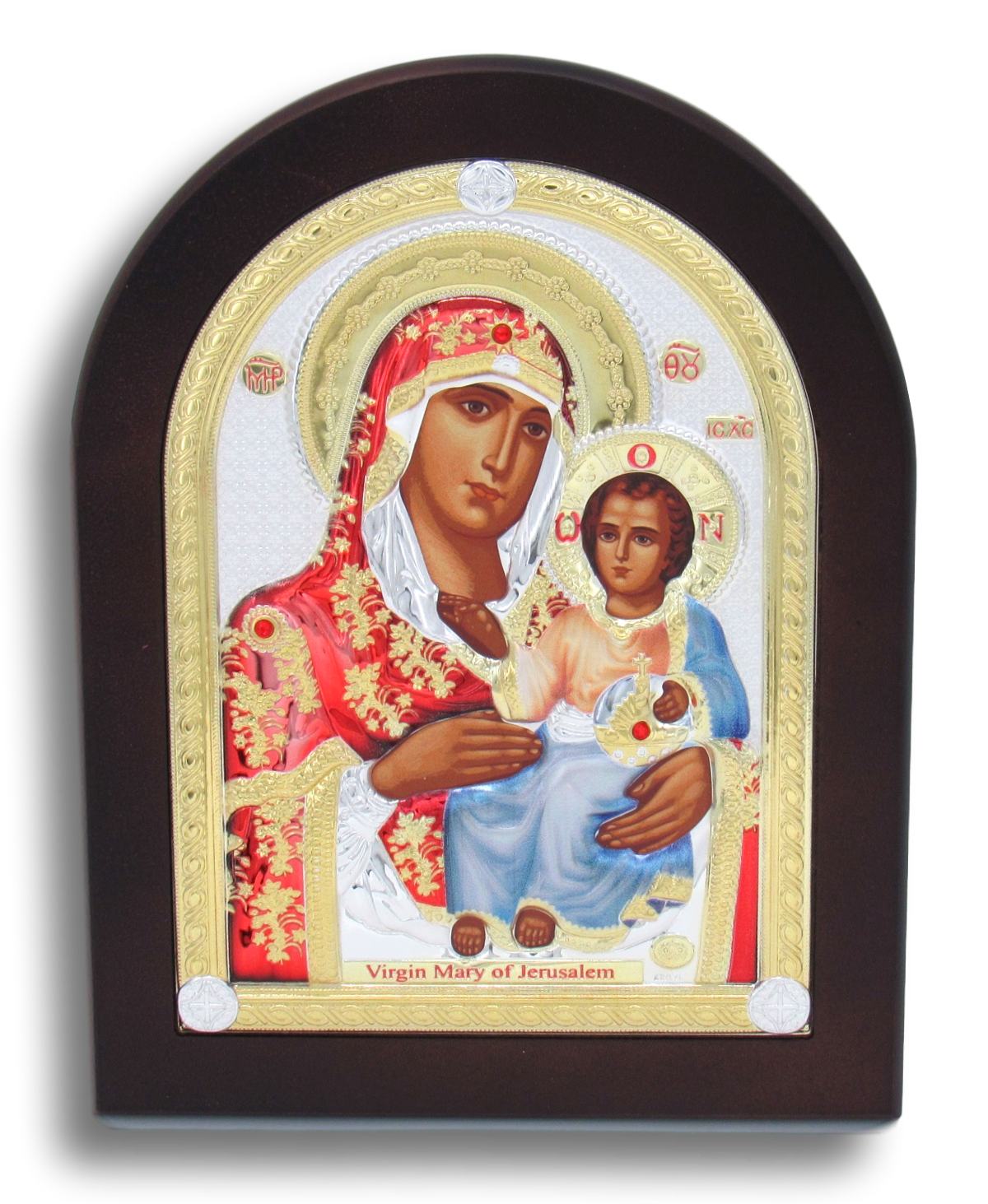 Icon of Madonna & Child, Silver plated, Available in different sizes.
