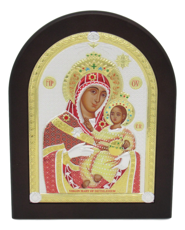 Icon of Madonna & Child, Silver plated, Available in different sizes.