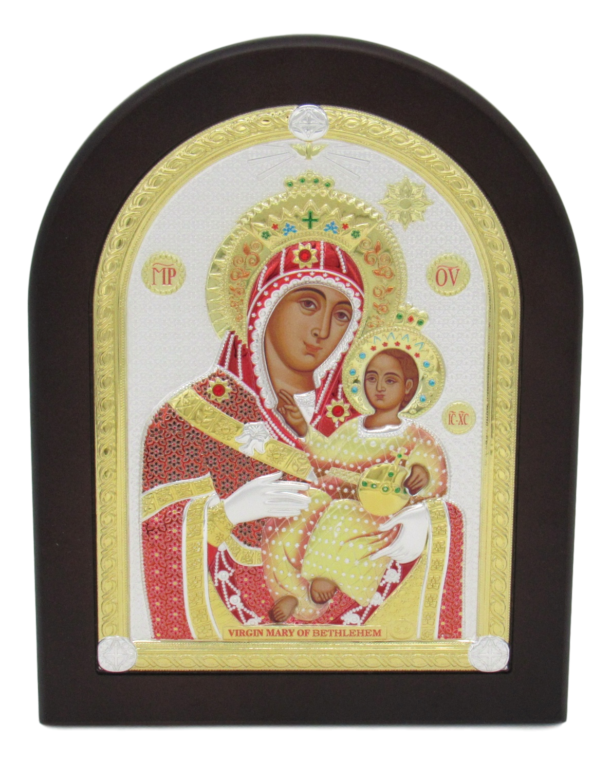 Icon of Madonna & Child, Silver plated, Available in different sizes.