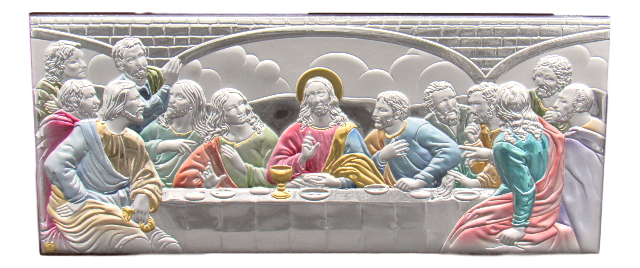 Icon of the Last Supper, Silver plated, Colored, Available in different sizes.