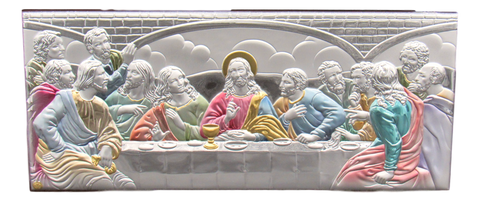 Icon of the Last Supper, Silver plated, Colored, Available in different sizes.