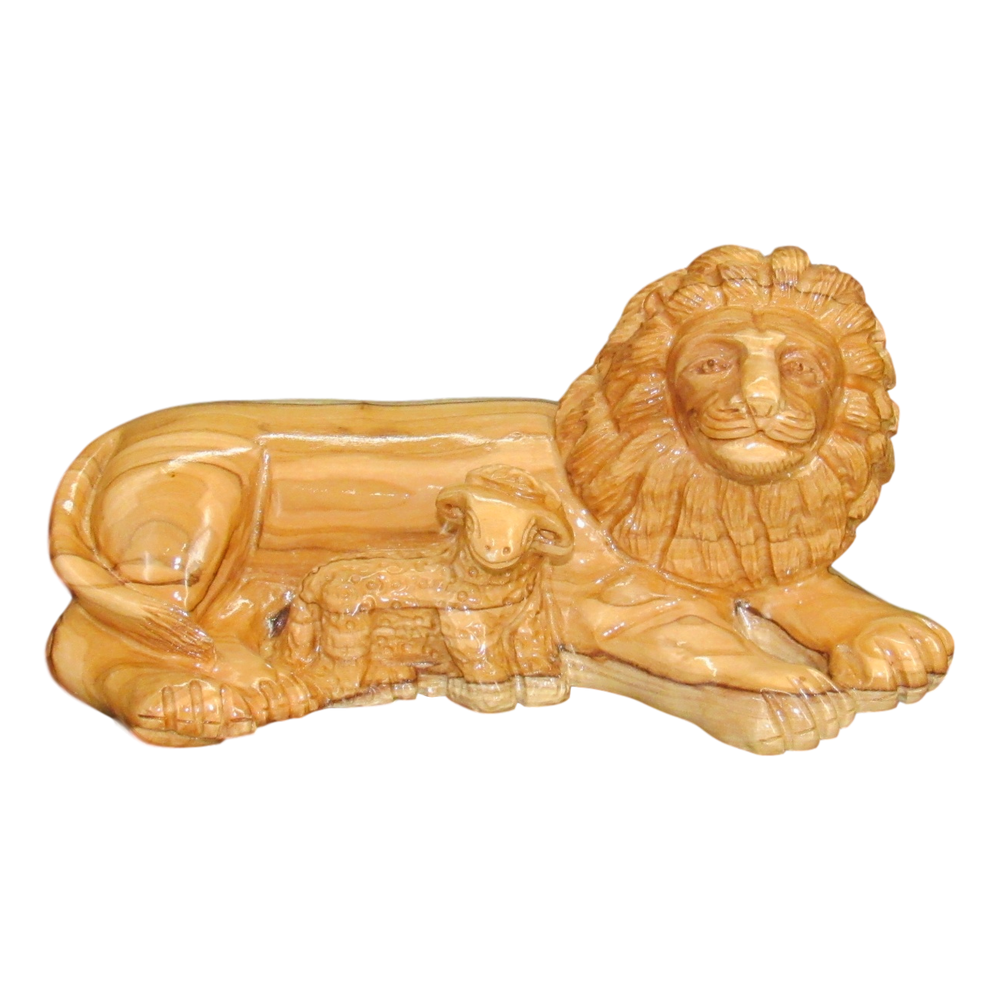 Lion and the Lamb, Size: 7" Leigh / 3" height - Blest Art, Inc. 