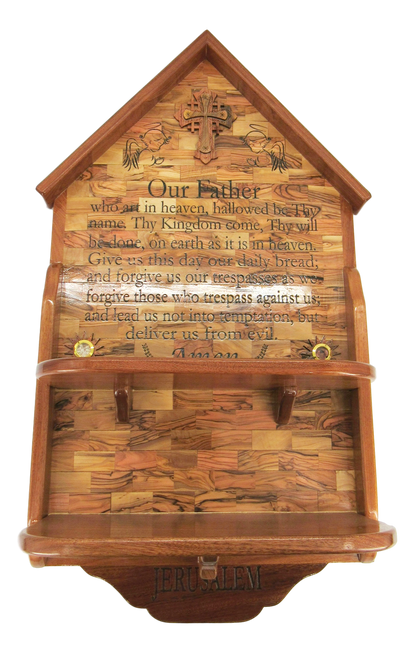 Home Altar with the lord`s prayer and Holy items. Size: 20.5" x 10" x 23"