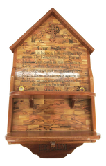 Home Altar with the lord`s prayer and Holy items. Size: 20.5" x 10" x 23"