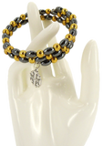 Bracelet, Hematite with Golden beads, Available with different attached Crosses styles.