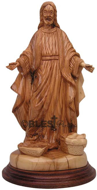 Jesus Blessing the Loaves and Fishes, Size: 13.8"/35 cm Height