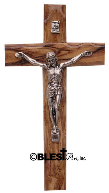 Latin Crucifix with Metal Figure, Available in different sizes - Blest Art, Inc. 