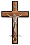 Latin Crucifix, Walnut, with Holy Items, Different sizes available. - Blest Art, Inc. 