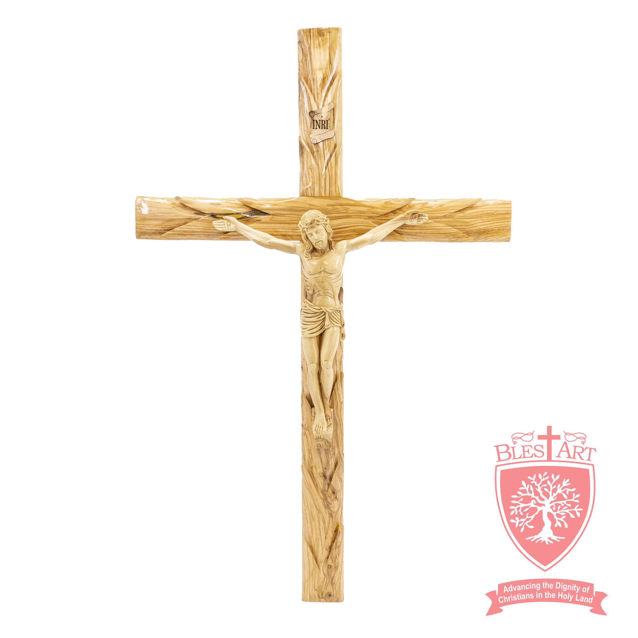 Birsppy HORLAT Wood Cross Hand Painted 25cms. Latin American Cross. Cross  made from wood.