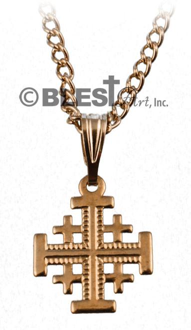 Jerusalem Cross Necklace, Different styles with Gold and Silver, Cross Size: 1.0"/2.5 cm