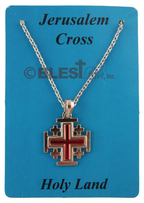 14K Yellow Gold Jerusalem Cross Pendant - (A83-677) - Roy Rose Jewelry