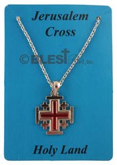 Jerusalem Cross Necklace, Different styles with Gold and Silver, Cross Size: 1.0"/2.5 cm
