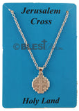 Jerusalem Cross Necklace, Different styles with Gold and Silver, Cross Size: 1.0"/2.5 cm