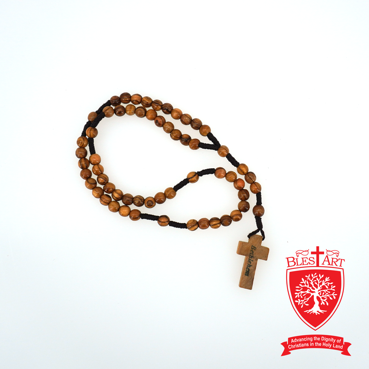 Olive wood Rosary With Latin Cross