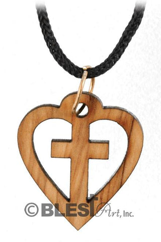 Pendant, Olive Wood, Available in different styles. Size: 1.0" / 2.5 cm - Blest Art, Inc. 