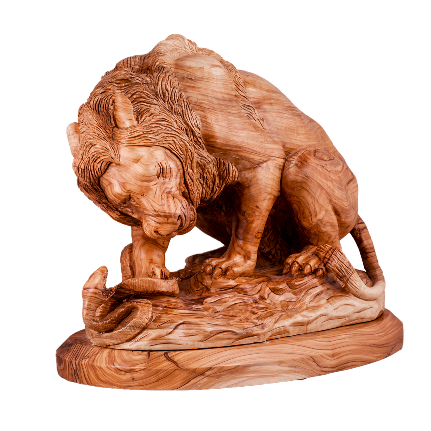 Lion fighting The snake, Cathedral Quality, Size: 16" x 10.5" x 13.5"
