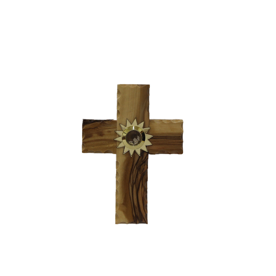 Latin Crucifix, with incense from the Tomb of Jesus, Size: 4.5"/ 12 cm