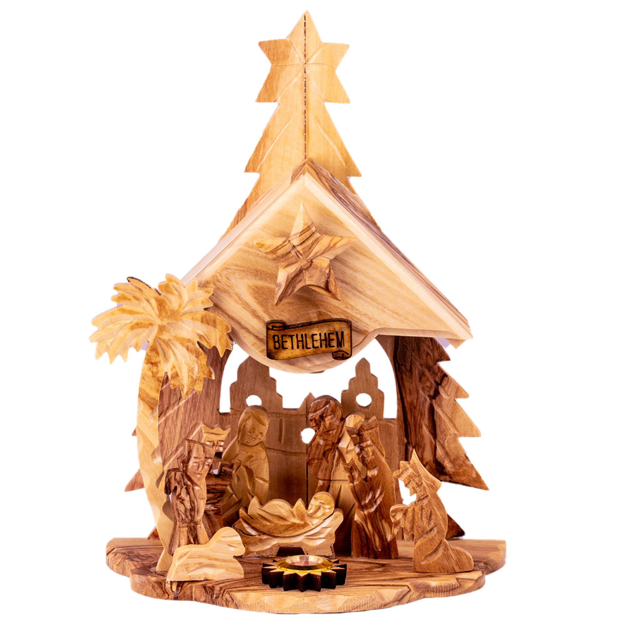 Nativity set, with music box and incense from the Tomb of Jesus