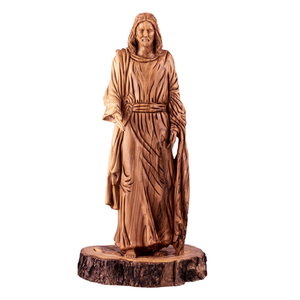 Jesus blessing the people. one piece of wood, Size: 6.8" x 6.8" x 14"