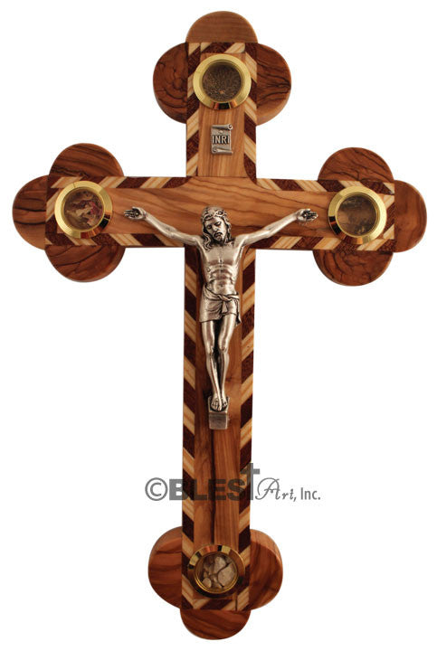 Roman Crucifix, Chevron with Holy Items, different sizes available. - Blest Art, Inc. 