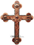 Roman Crucifix, Abalone seashells and Wooden body - Blest Art, Inc. 