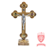 Roman Cross with Base - Olivewood