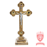 Roman Cross with Base - Olivewood