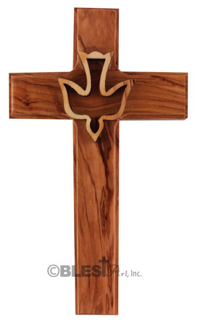 Pocket Cross with the Holy Spirit Dove, Size: 4.7"/12 cm - Blest Art, Inc. 
