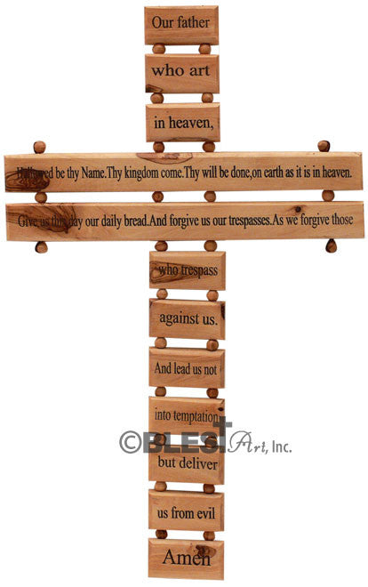 The Lord's Prayer Cross with Holy Item, Available in Different sizes. - Blest Art, Inc. 