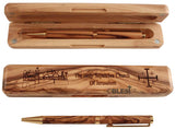 Olive Wood Pen available with and without a Holy Sepulcher Case - Blest Art, Inc. 