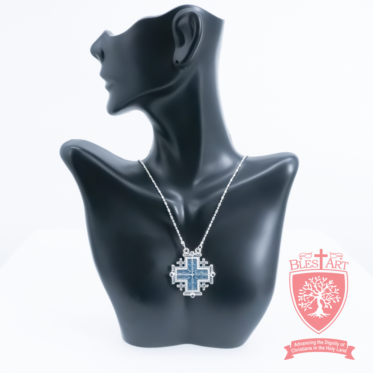 Silver-Plated Jerusalem Cross Necklace